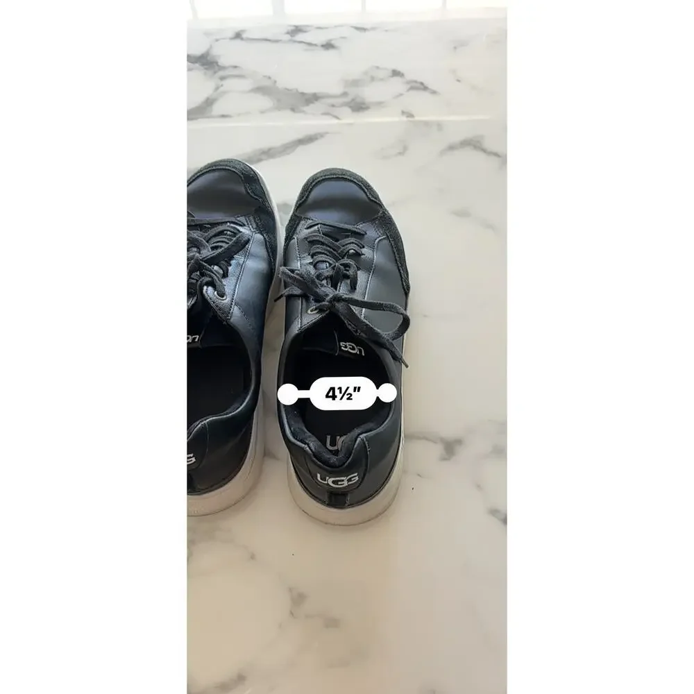 UGG South Bay Sneaker Low Men's Size 11 Black Leather 1108959 Lace-Up Casual